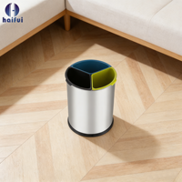 Poubelle à 3 compartiments en acier inoxydable 201 sans couvercle, gain de place, avec seaux intérieurs amovibles pour le tri des déchets en intérieur