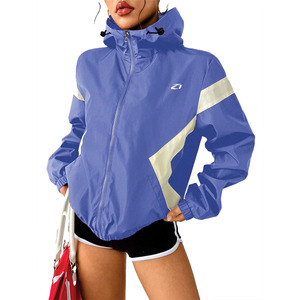 เสื้อแจ็คเก็ตแฟชั่นสไตล์เรโทรแบบซิป  กันน้ำ น้ำหนักเบา  ผ้าไนลอน  สำหรับผู้หญิง - Product Image 6