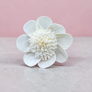Flores de Anémona de Nieve Hechas a Mano y Sostenibles, de Madera Sola, Tamaño: 8.5 CM, Varilla de Fibra Vegetal de Sesbania de Tailandia - Product Image 1