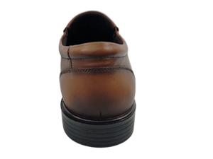 Mocasines de Cuero Genuino Color Marrón Tabaco, Punta Redonda, Sin Cordones, Suela de Goma Acolchada, Color Sólido, Para Todas las Temporadas - Product Image 3