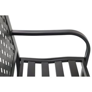 Panca da giardino in acciaio con schienale alto e schienale con panca da giardino in colore nero - Product Image 1