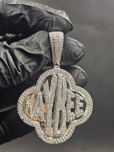 Colgante de letra personalizado con diamante de moissanita VVS en plata de ley 925 para uso unisex - Product Image 4