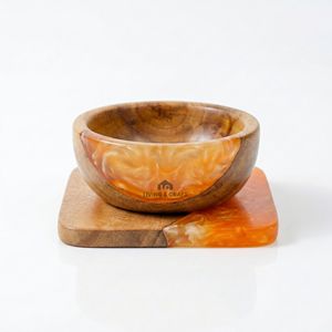 Bol en bois et résine fait main, style luxe, personnalisable, écologique, léger, sans BPA, passe au lave-vaisselle - Product Image 6