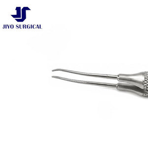 Pinces chirurgicales oculaires professionnelles Colibri 4 1/8 po avec précision de 0,12 mm, embouts à 1×2 dents orientés à 45 degrés et manche rond - Product Image 4