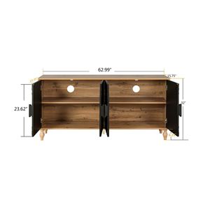 Cornice in Legno Intagliato Nero dal Design Simmetrico per Mobile TV, Tavolo da Soggiorno e Ingresso - Product Image 6
