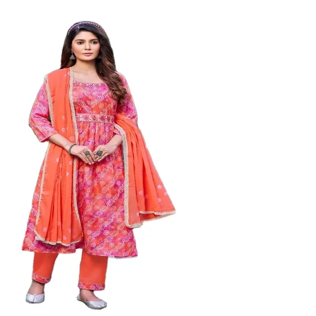 عرض تشكيلة جديدة للملابس النسائية من القطن وأزياء مميزة طقم كورتي وفستان للشراء بسعر الجملة من الهند