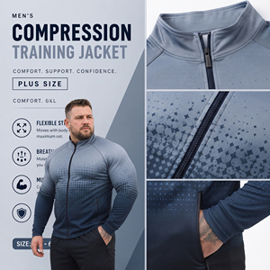 Men's Plus Size Training <b>Jacket</b> Stand Collar Sublimated Compression <b>Jackets</b> Men Gym Fitness Full Zipper Men Jogging Wear <b>Jacket</b> - Product Image 6