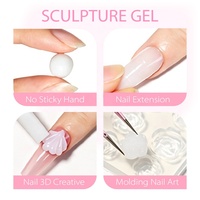 XGM NAILS HEMA TPO FREE 50ml Gel de modelage 3D transparent blanc laiteux, non collant, pour extension rapide et sculpture de fleurs
