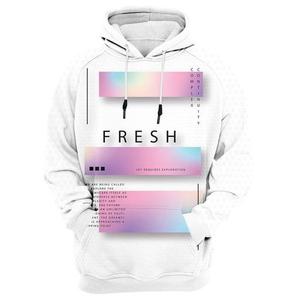 เสื้อฮู้ดพิมพ์ลายไล่เฉดสีแบบซับลิเมชั่นสำหรับผู้ชาย เสื้อสเวตเชิ้ตแบบถักมีฮู้ด ดีไซน์โลโก้ด้านหลัง ใช้ได้หลากหลายโอกาส ขายส่ง - Product Image 1
