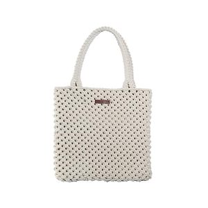 Bolso de hombro de macramé grande hecho a mano para mujer, estético, de lona, para compras, lindo, para uso diario - Product Image 1