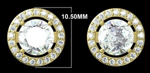 Pendientes de oro rosa de 14 quilates con diamantes cultivados en laboratorio de 2,40 quilates, joyería elegante para fiesta de aniversario de boda, regalo para mujer - Product Image 3