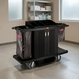 Chariot de ménage robuste en ABS pour hôtels, centres de villégiature, hôpitaux et services hôteliers, avec rangement - Product Image 1