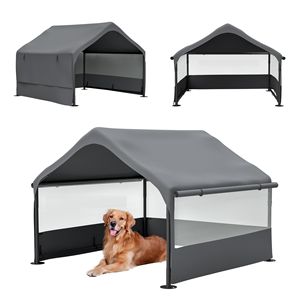 "3-Sided Mesh <b>Window</b> Pet Shelter Tent for Large Dogs Sun & Rain <b>Cover</b> Outdoor Canopy Ground Stake" - Product Image 6