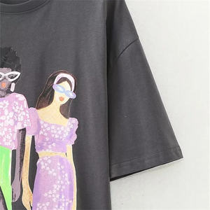 เสื้อยืดผ้าฝ้ายผู้หญิง 100% ผ้าฝ้าย สไตล์ลำลอง ฤดูร้อน ขายส่ง เสื้อยืดเปล่าพิมพ์ลายตามสั่งสำหรับผู้ชาย - Product Image 4