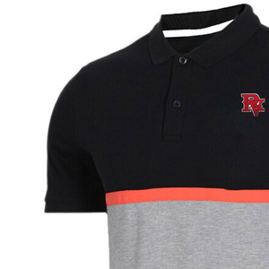Chemise décontractée pour homme, noire et grise unie, à manches courtes, avec logo brodé, ourlet inférieur en coton tricoté respirant - Product Image 4
