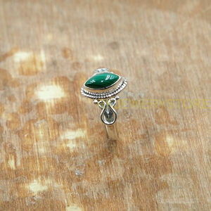 Bague en malachite, bague en argent Sterling 925, bague en pierre verte, bague de promesse pour femmes, bague de fiançailles, bijoux en malachite, cadeau de noël - Product Image 5