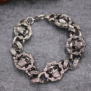 Pulsera <span class=keywords><strong>de</strong></span> Cadena <span class=keywords><strong>con</strong></span> Calavera para Hombre, Estilo Punk, <span class=keywords><strong>de</strong></span> Aleación <span class=keywords><strong>de</strong></span> Zinc, Color Plata Antigua, Personalizada <span class=keywords><strong>con</strong></span> Diseño <span class=keywords><strong>de</strong></span> Banda <span class=keywords><strong>de</strong></span> <span class=keywords><strong>Rock</strong></span> Vintage - Product Image 6