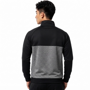 <b>Men</b> Sports <b>Track</b> <b>Jacket</b> Quick Dry Polyester Material Breathable Construction Stand Collar Elastic Hem Lightweight Athletic Outer - Product Image 2
