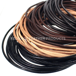 RELIANCE LEATHER PRODUCTS Cordón de cuero redondo marrón oscuro de 3mm para accesorios y componentes de joyería - Product Image 4
