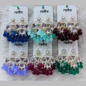 Kundan pierre et perles boucles d'oreilles pendantes Collection de bijoux de mode bijoux de luxe pour femmes pour la fête de mariage Festival et cadeau - Product Image 1