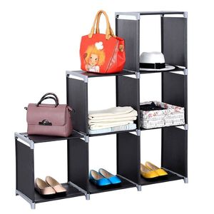 Scaffale di Stoccaggio Multifunzionale Nero a 3 Livelli e 6 Scomparti per Organizzazione Domestica - Product Image 2