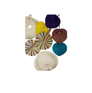 Meilleures ventes Éventail artisanal en feuilles de palmier et bambou, Décoration murale tressée en rotin pour la maison, les fêtes, les mariages et l'été traditionnel - Product Image 4