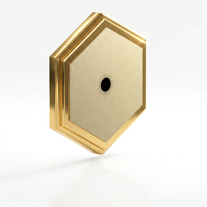 Poignée de meuble hexagonale en laiton de designer, plaqué or poli, de haute qualité, pour armoire, porte, maison et bureau - Product Image 1