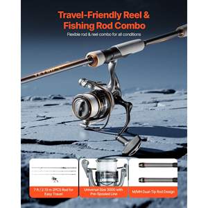 Canne à pêche à la basse IM7 en fibre de carbone, 7 pieds, deux pièces, 7+1 roulements à billes, poignée en EVA, anneaux en acier inoxydable, anneaux en céramique - Product Image 2