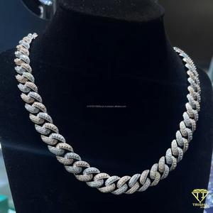 Cadena Cubana Miami con Diamantes Moissanite VVS de 12mm, Chapada en Oro Rosa, Plata de Ley 925, Collar de Hip Hop - Product Image 1