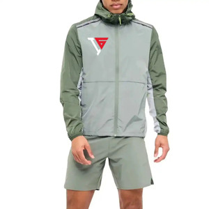 Ensemble court unisexe personnalisé 100% polyester coupe-vent, ensemble coupe-vent uni, écologique, respirant, streetwear, logo personnalisé - Product Image 5