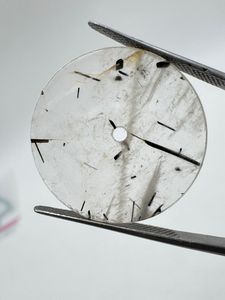 Natural Black rutile Watch Dial Flat Back Size 31.50mm Thickness 0.9mm One Sided Polished Watch <b>Face</b> - Product Image 4