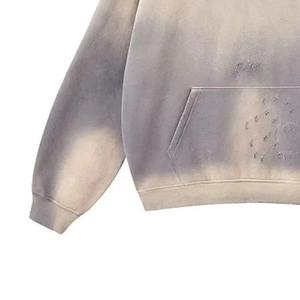 Sudadera con capucha personalizada de estilo urbano, floral vintage, de peso pesado, con cremallera, estampada, de felpa francesa, con estampado de cómics, con lavado ácido y efecto desgastado - Product Image 5