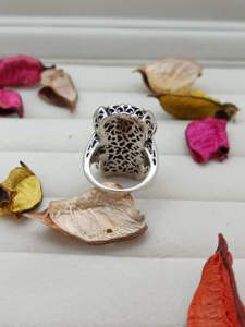 Nuevo Anillo de Diseño con Cuarzo Druzy Natural AAA, Plata de Ley con Baño de Rodio, Joyería Fina Personalizada - Product Image 5