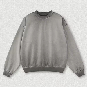 Sweat-shirt personnalisé pour homme, coupe ample et courte, effet délavé vintage, 100% coton épais, col rond oversize - Product Image 1
