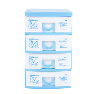 4 Tier Mini <b>Plastic</b> Rectangular Modern Kitchen Bathroom <b>Drawer</b> Organizer Shoes Clothing Eco-Friendly Durable <b>Storage</b> Box Office - Product Image 4