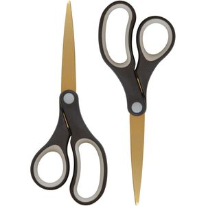Forbici in Titanio Nero/Oro da 8 Pollici 55847 Confezione da 2 per Ufficio e Uso Domestico - Product Image 4