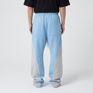Fashion Men's Heavyweight Cotton Sweatpants Wide Leg Two Tone Color Block <b>Baggy</b> Straight Leg Streetwear <b>Pants</b> - Product Image 5