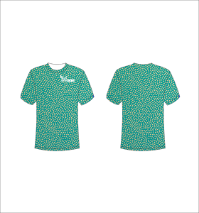 T-shirt à manches courtes pour homme à pois vert respirant coupe classique col rond décontracté - Product Image 1