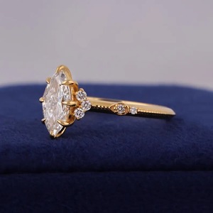 Anillo de Compromiso con Diamante Cultivado en Laboratorio con Certificación IGI, Diseño Vintage en Oro de 14k, Joyería Elegante y Sostenible, Diseño Atemporal - Product Image 2