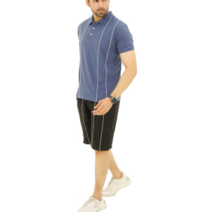 Conjunto de camiseta y pantalones cortos de algodón casual para hombre, cuello redondo, manga corta, transpirable, ropa deportiva de verano, fabricante OEM personalizado - Product Image 1