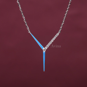 Pendentif en émail bleu avec diamant cultivé en laboratoire certifié IGI, en argent sterling 925 massif, collier de bijoux fins de créateur moderne - Product Image 1