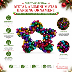 Christmas Festival Metal Aluminum <b>Star</b> Hanging Ornament | Multicolor Decorative Christmas <b>Tree</b> Pendant <b>for</b> Home Festive Decor - Product Image 5