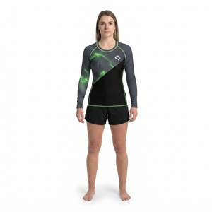 Women's Custom BJJ <b>Rashguard</b> Premium 210GSM Polyester Elastane Long Sleeve Techwear Compression Shirt MMA Grappling OEM - Product Image 1