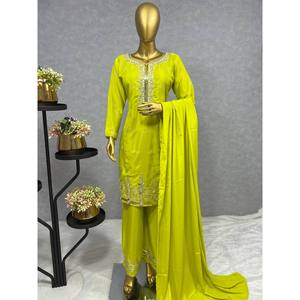 Diseñador Party Wear Top-Bottom y Dupatta Talla XL Hermoso y elegante - Product Image 2