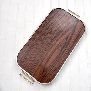 Plateau de rangement et de service rectangulaire haut de gamme avec poignées métalliques élégantes, finition raffinée, parfait pour la décoration de table et les réceptions - Product Image 3