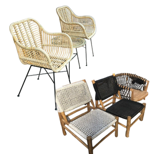 Hot <b>Sale</b> Rattan <b>Chairs</b> Stackable Wicker Garden Furniture Natural Rattan <b>Restaurant</b> <b>Chairs</b> with Arms Made In Indonesia - Product Image 5