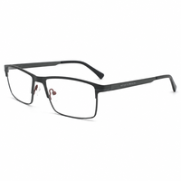 Monture de lunettes optiques semi-cerclées légères en métal rectangulaire pour hommes et femmes, style bureau