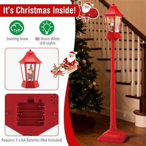 Lanterna Natalizia Rossa da 64 Pollici con 60 LED Caldi, 8 Melodie Natalizie, 2 Modalità di Visualizzazione, Decorazioni Natalizie in ABS/PP/PVC - Product Image 5