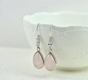 Nikhil Gems NG-033 Amethyst Teardrop Gemstone <b>Earrings</b> Sterling Silver Trendy Third Party Certified Bridesmaids Jewelry Gift for - Product Image 2