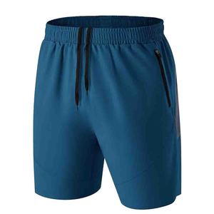 Shorts de sport pour homme, vintage, à séchage rapide, anti-plis, tissés, 100% polyester, couleur unie, taille élastique, poche zippée, décontractés, pour l'entraînement - Product Image 3